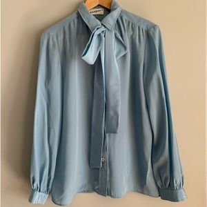 Vintage 80s bow blouse